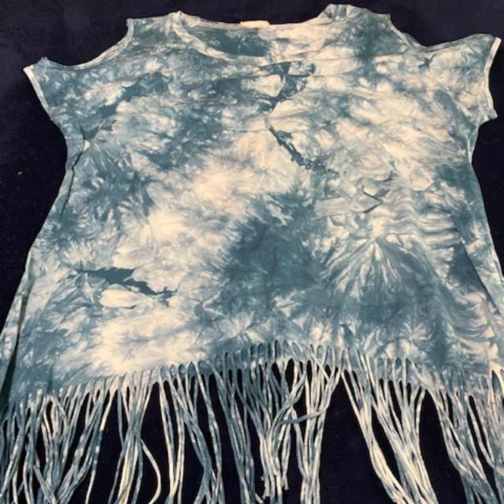 Tie dye shirt. Blue and white. Brand - " Before You." Size - women's medium.